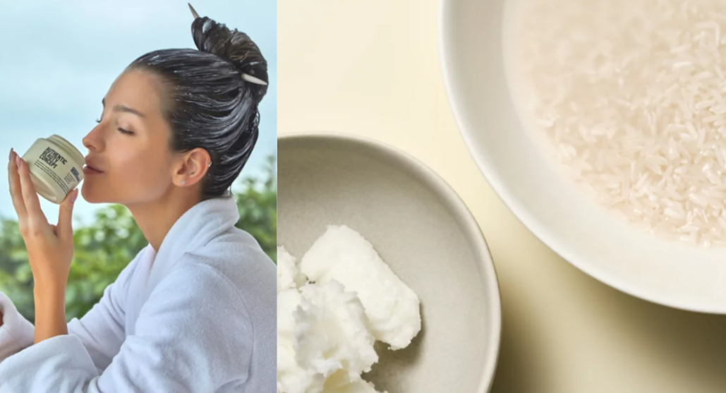 Henkilö pitää kädessään ja tuoksuttelee Authentic Beauty tuotetta